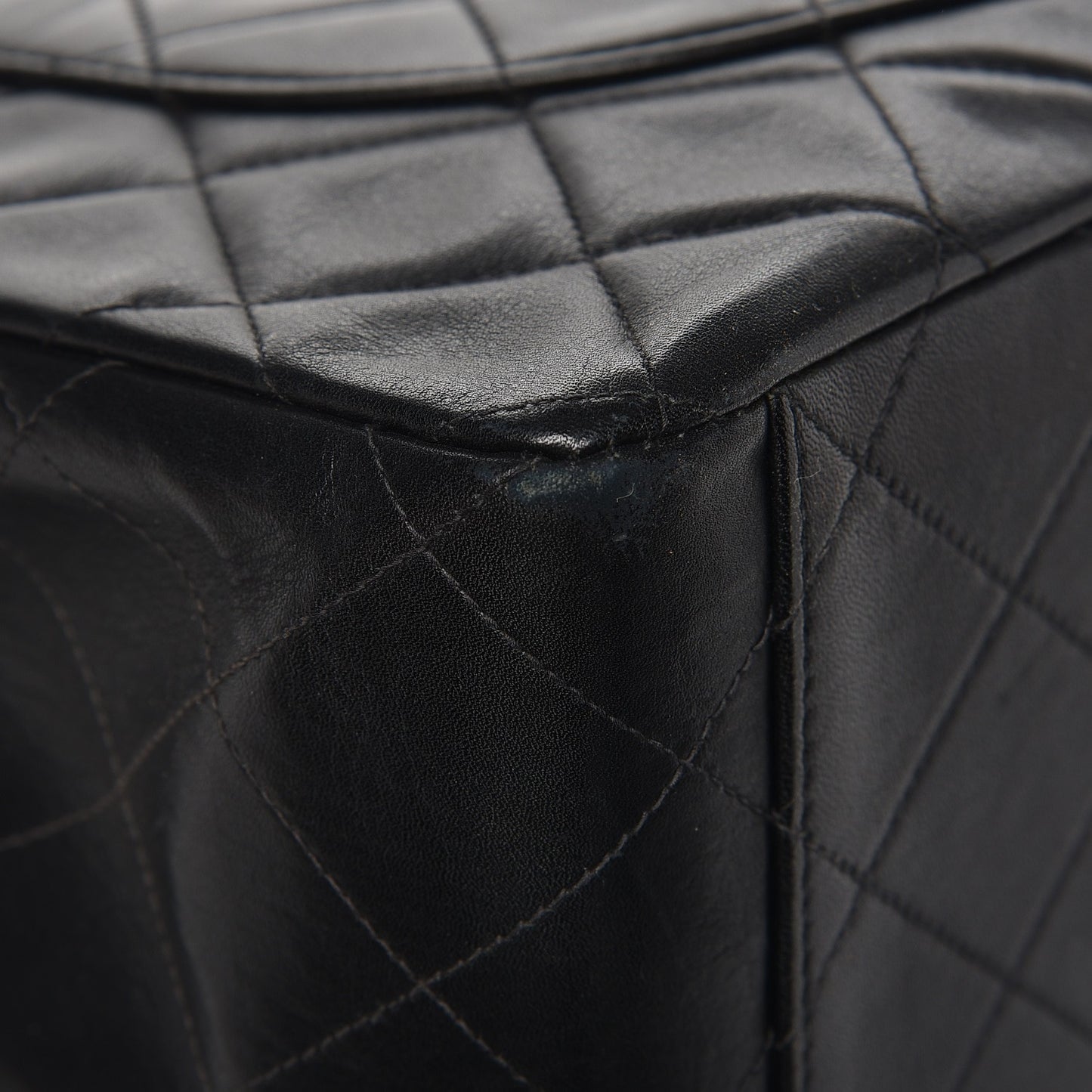 Lambskin Quilted XL Jumbo Single Flap Black