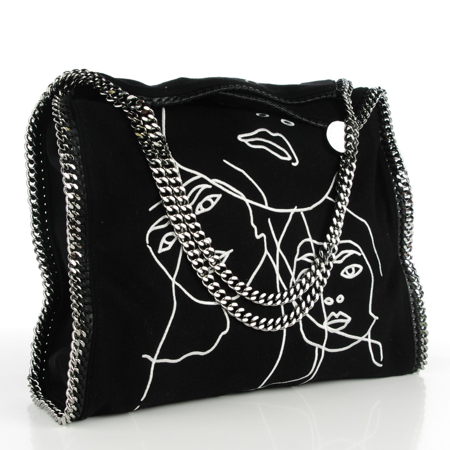 Faux Suede Large Gary Hume Falabella Black