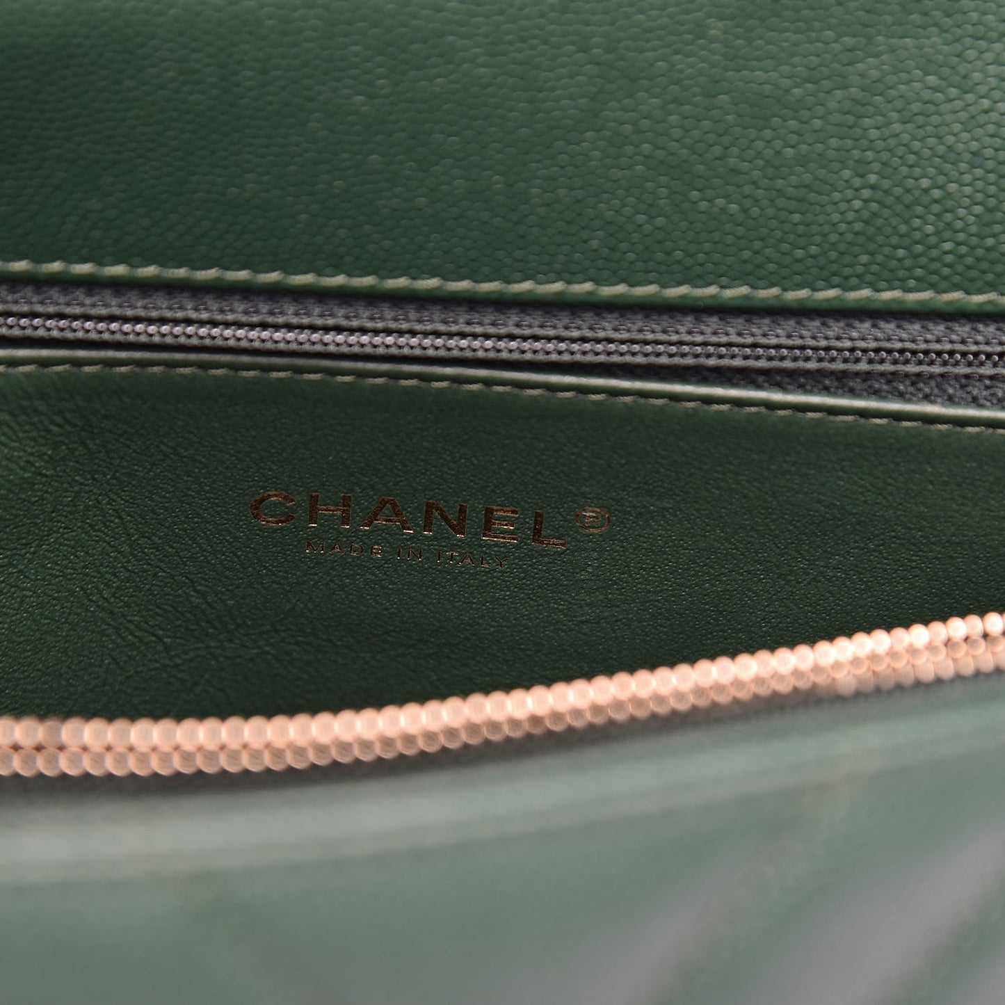 Caviar Lizard Chevron Quilted Small Coco Handle Flap Green
