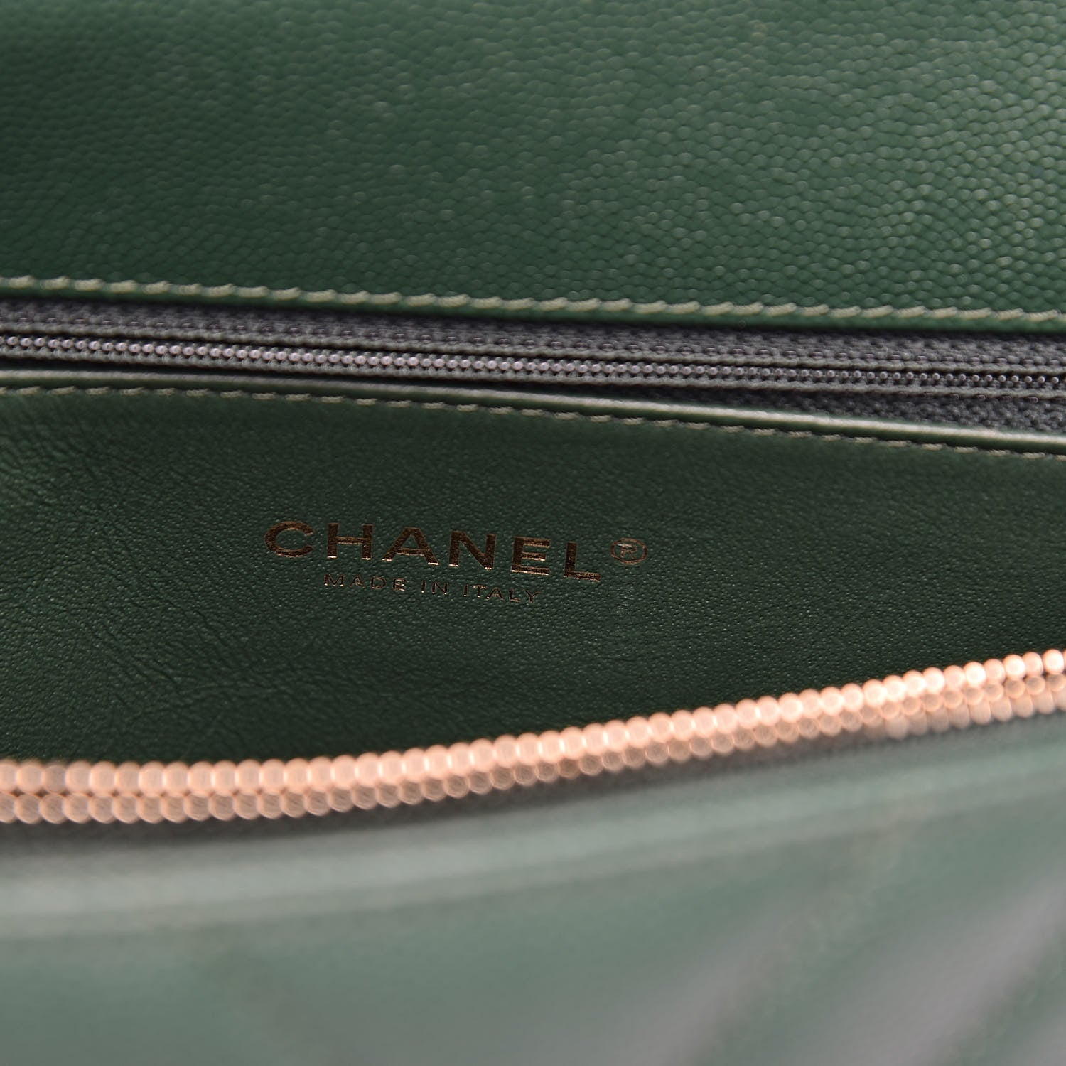 Chanel Caviar Lizard Chevron Quilted Small Coco Handle Flap Green 6 of 12