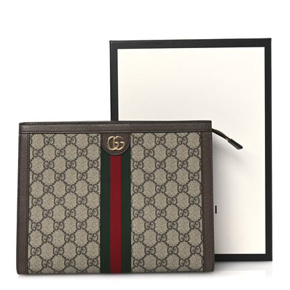 Gucci GG Supreme Monogram Web Ophidia Pouch Brown 22 of 22