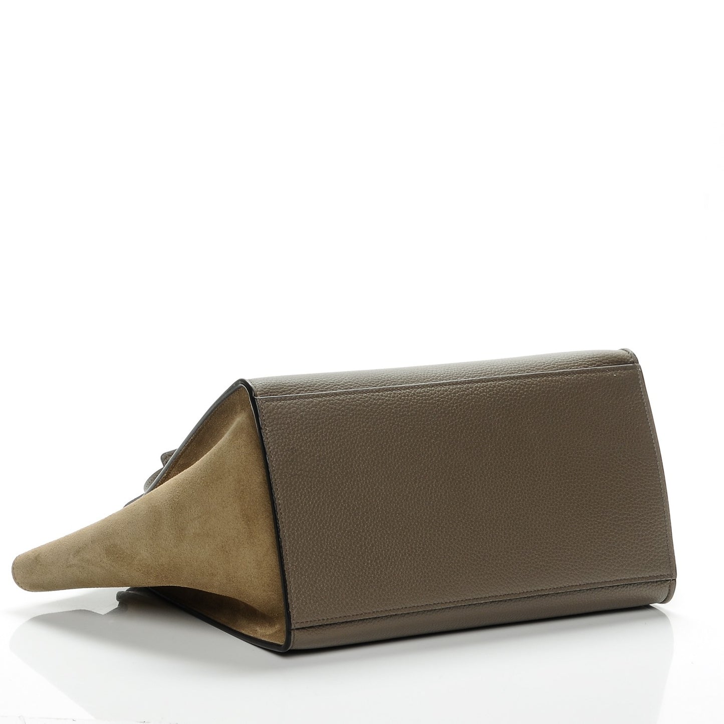 Drummed Calfskin Suede Small Trapeze Souris
