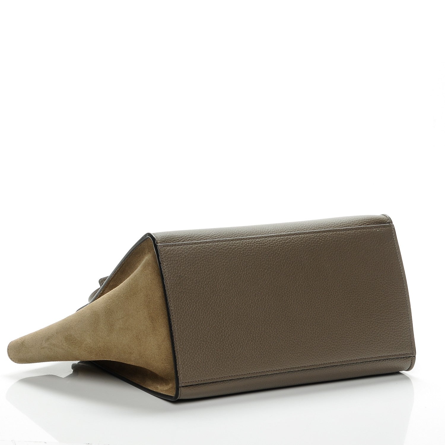 Celine Drummed Calfskin Suede Small Trapeze Souris 4 of 6