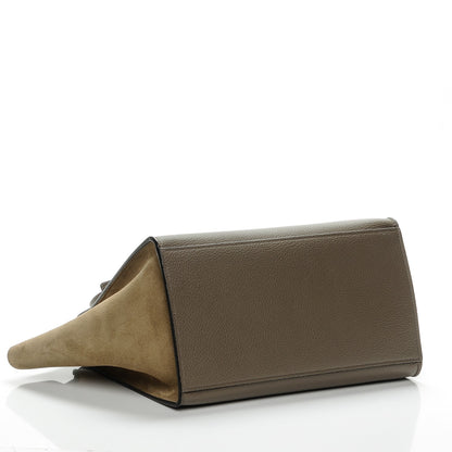 Celine Drummed Calfskin Suede Small Trapeze Souris 4 of 6