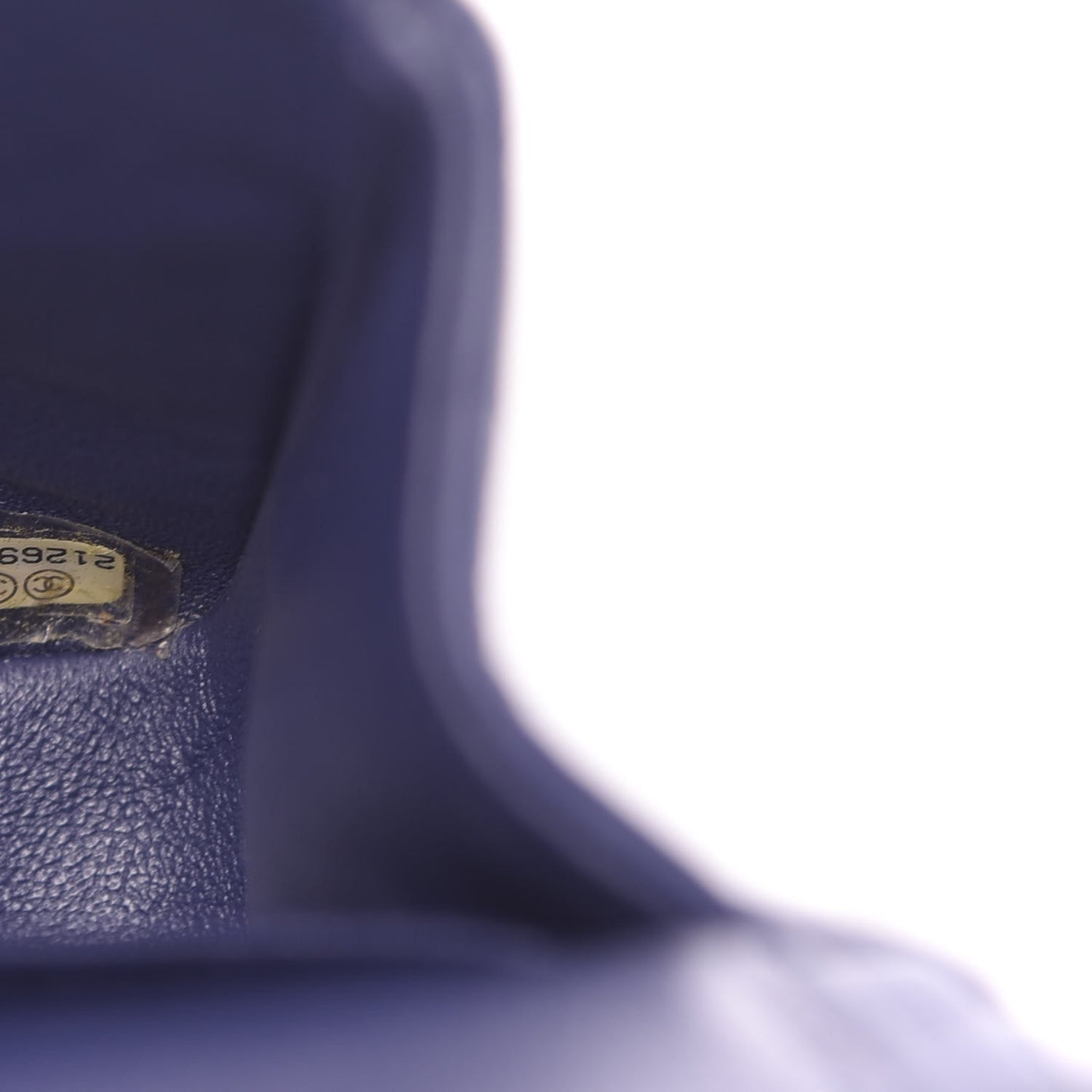 Lambskin Chevron Quilted Medium Double Flap Blue