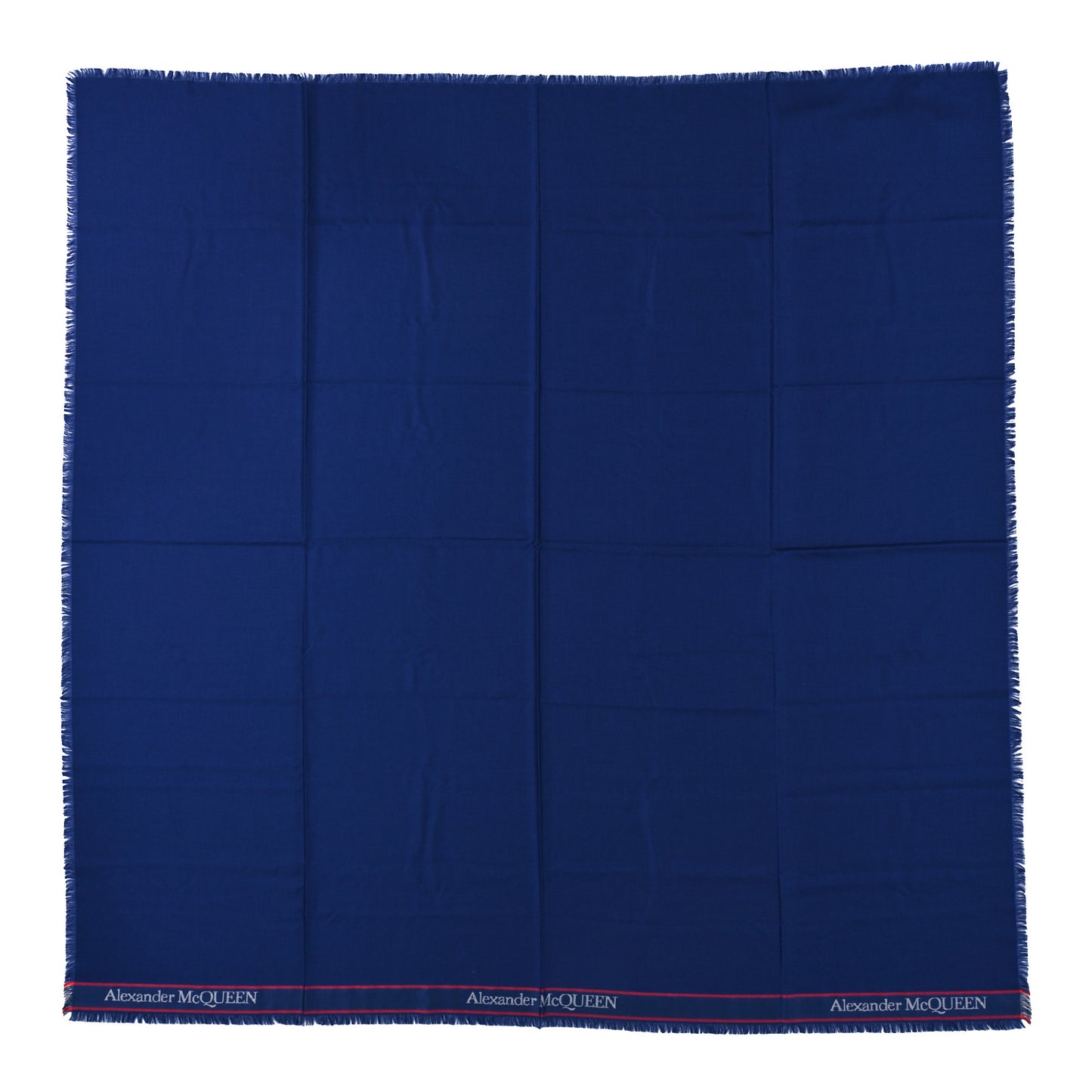 Wool Cashmere Logo Scarf Blue Red White