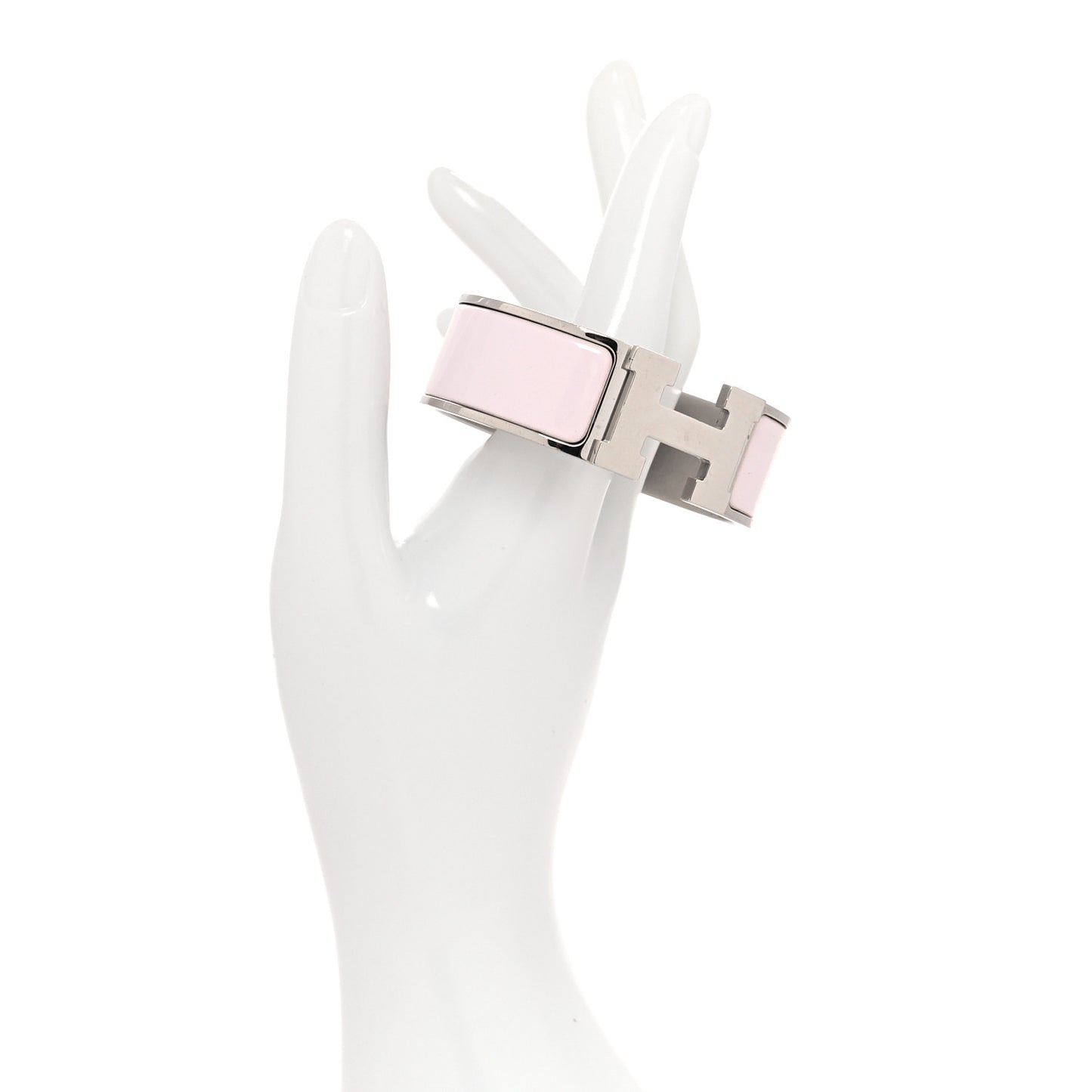 Enamel Wide Clic Clac H Bracelet GM Rose Nymph