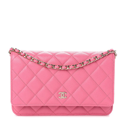 Chanel Caviar Quilted Wallet on Chain WOC Pink 1 of 11