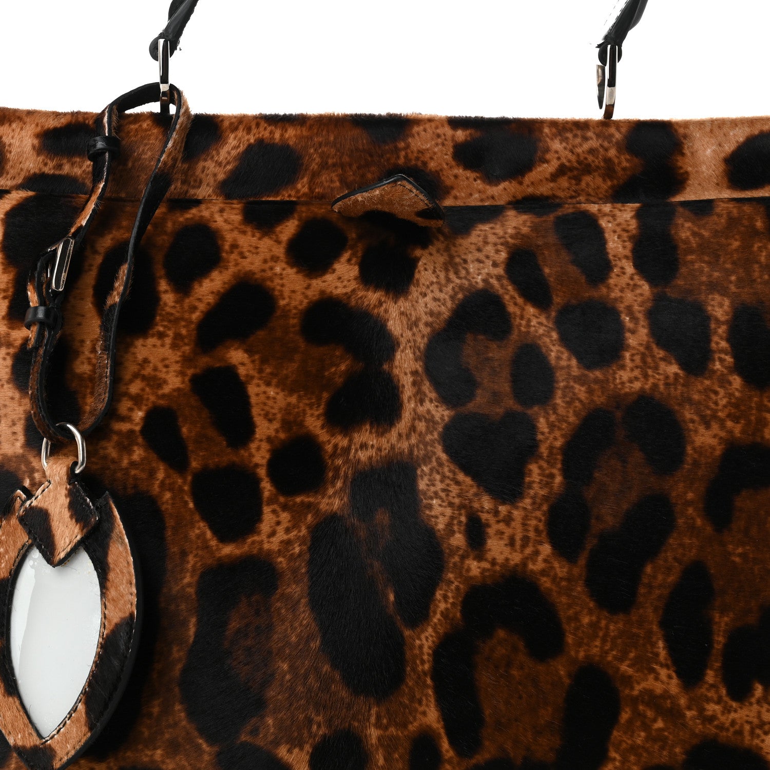 Alaia Calf Hair Leopard Print Top Handle Tote 6 of 8