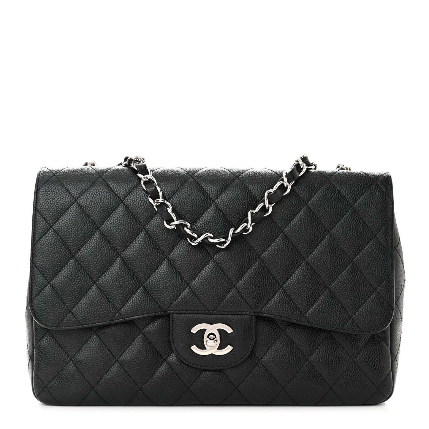 Caviar Quilted Jumbo Single Flap Black