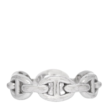 Hermes 18K White Gold PM Chaine d'Ancre Enchainee Band Ring 54 6.75 3 of 6