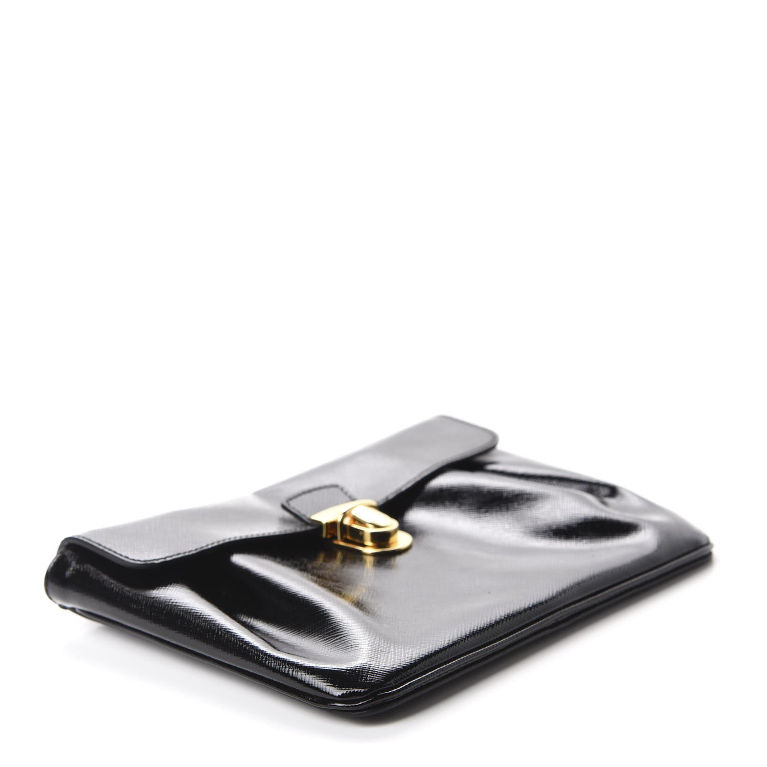 Prada Saffiano Vernice Clutch Black 4 of 11