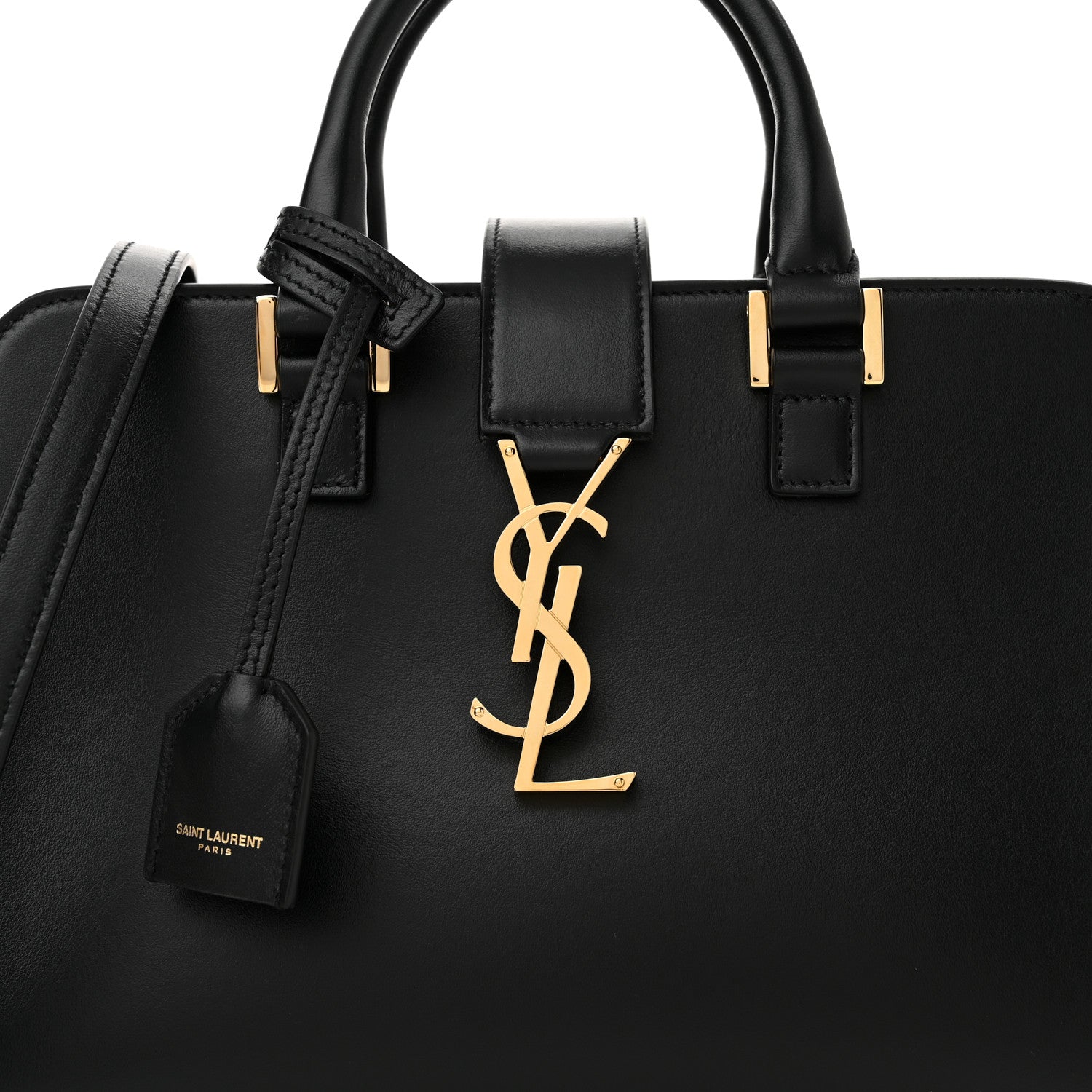 Saint Laurent Calfskin Monogram Baby Cabas Black 7 of 9
