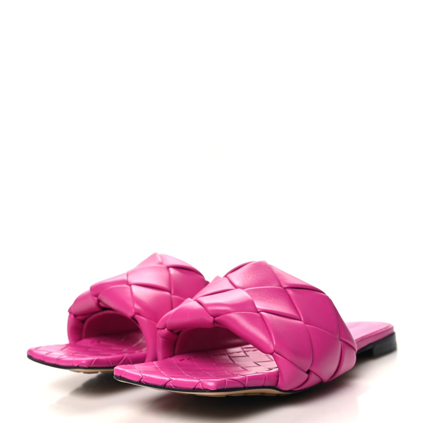 Nappa Maxi Intrecciato Lido Flat Sandals 39 Hollyhock