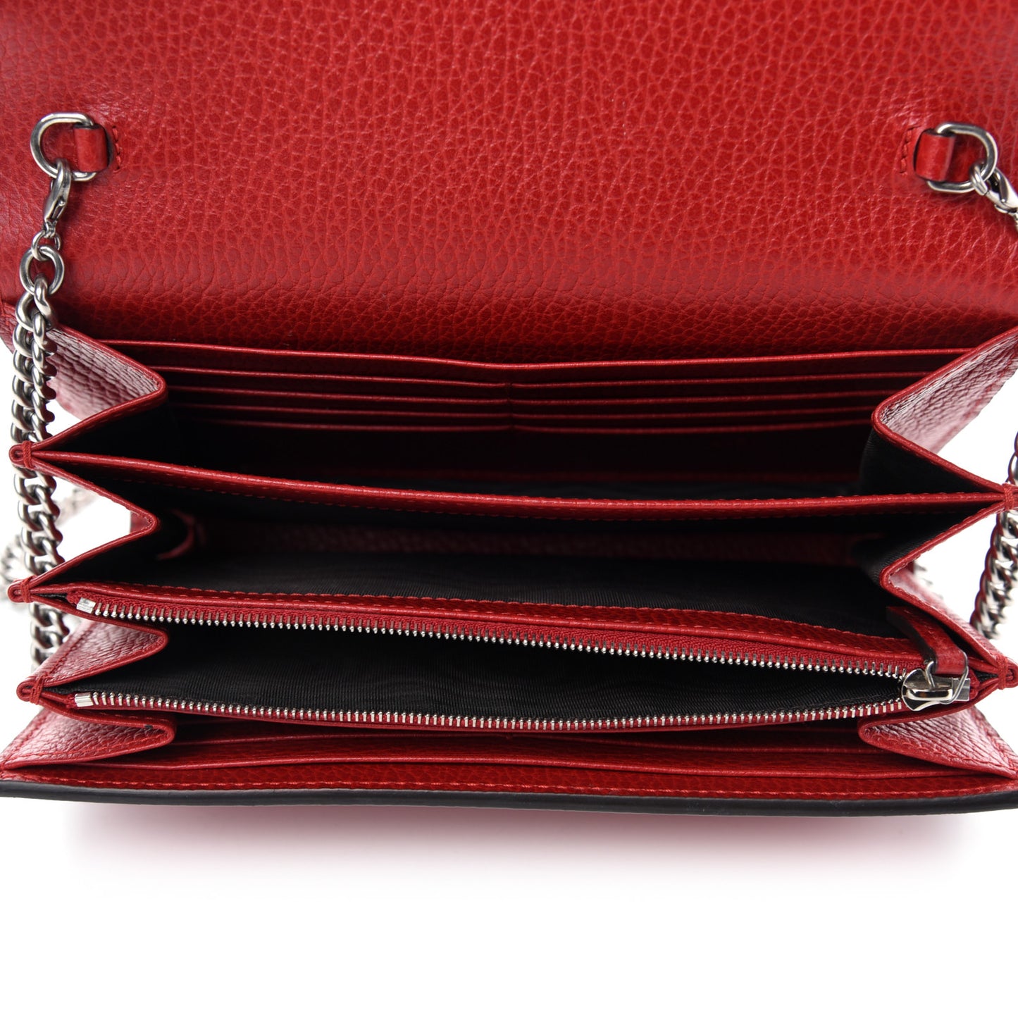Calfskin Mini Dionysus Chain Wallet Hibiscus Red