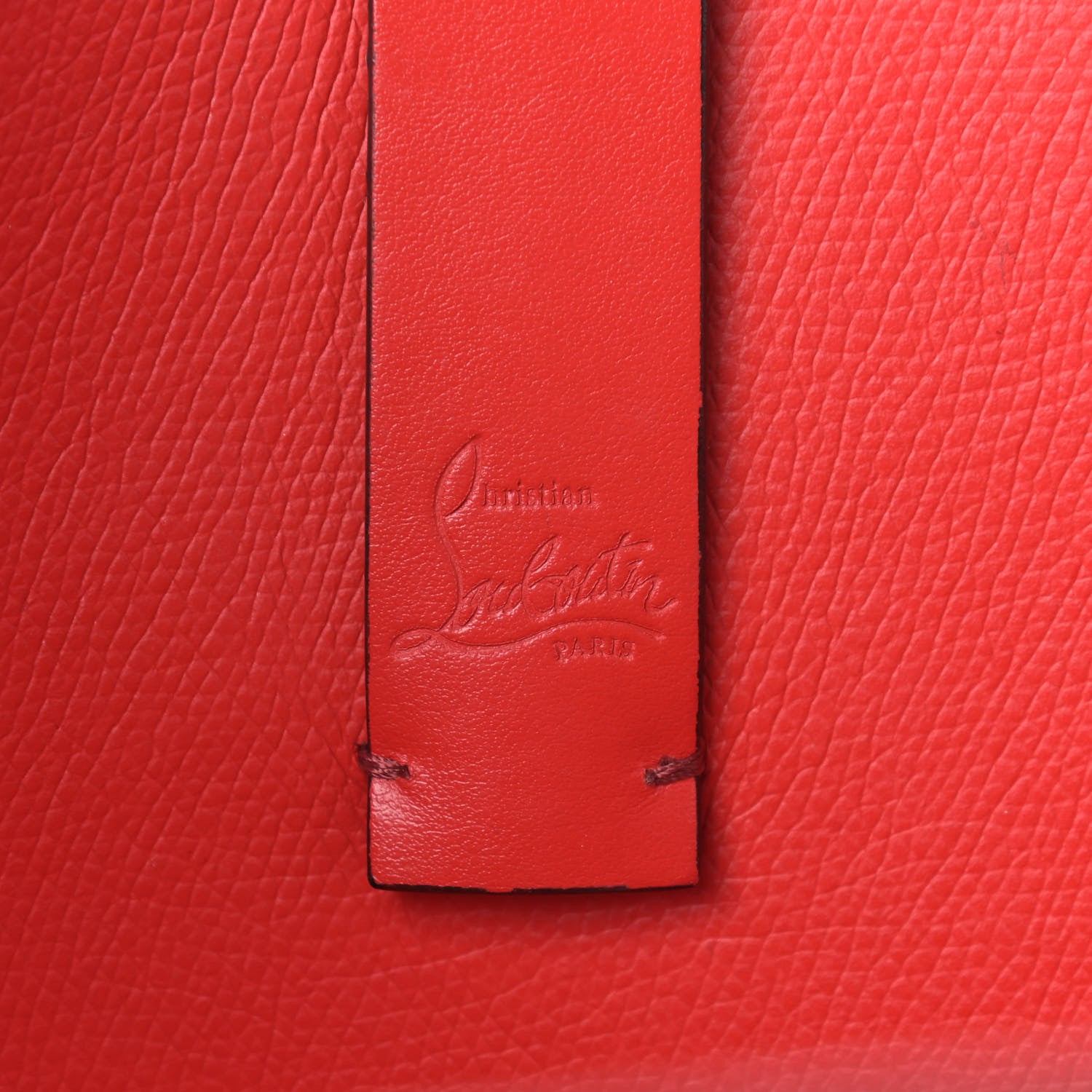 Christian Louboutin Calfskin Jurassic Embossed Spiked Small East West Cabata Tote Burgundy 8 of 11