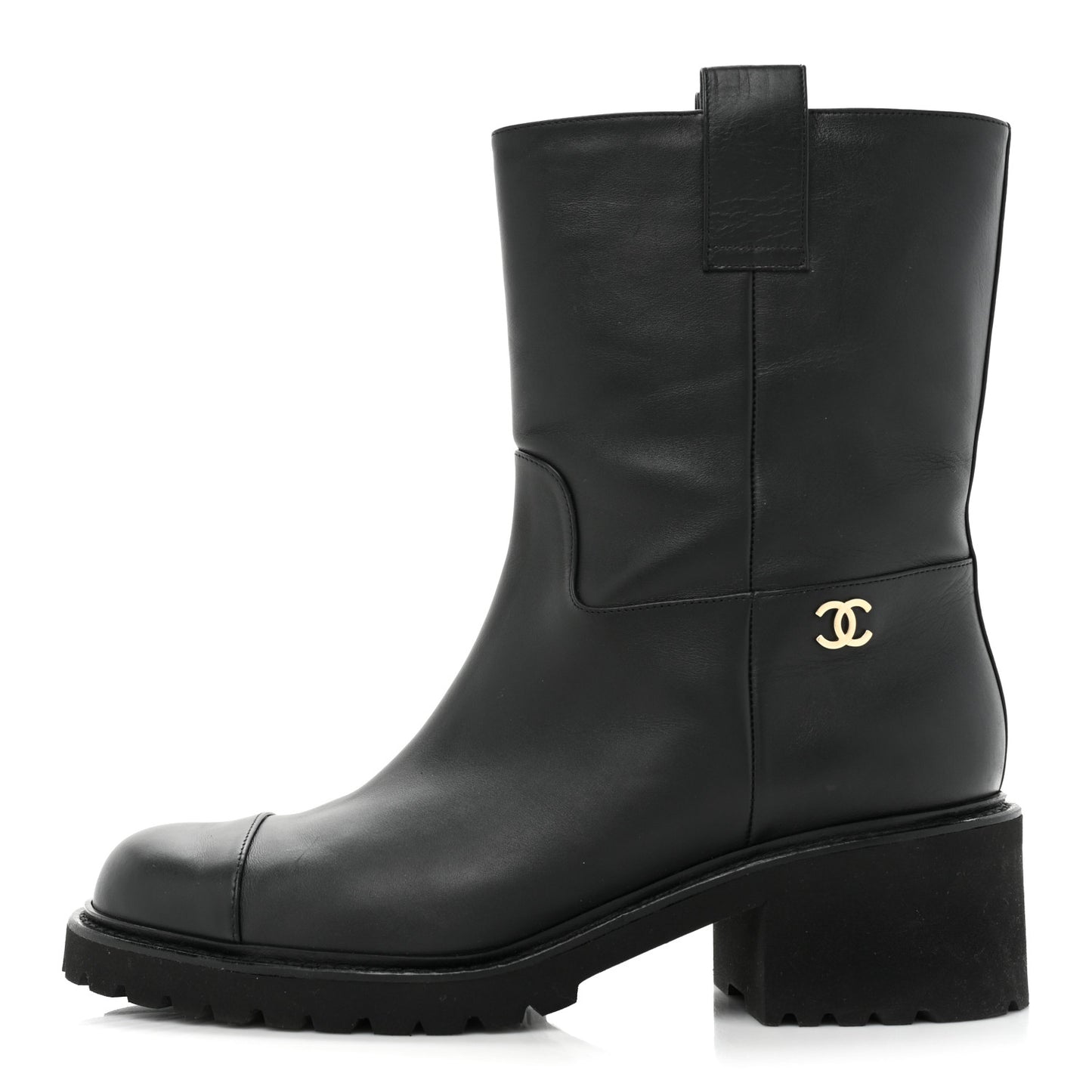 Calfskin CC Ankle Boots 42 Black