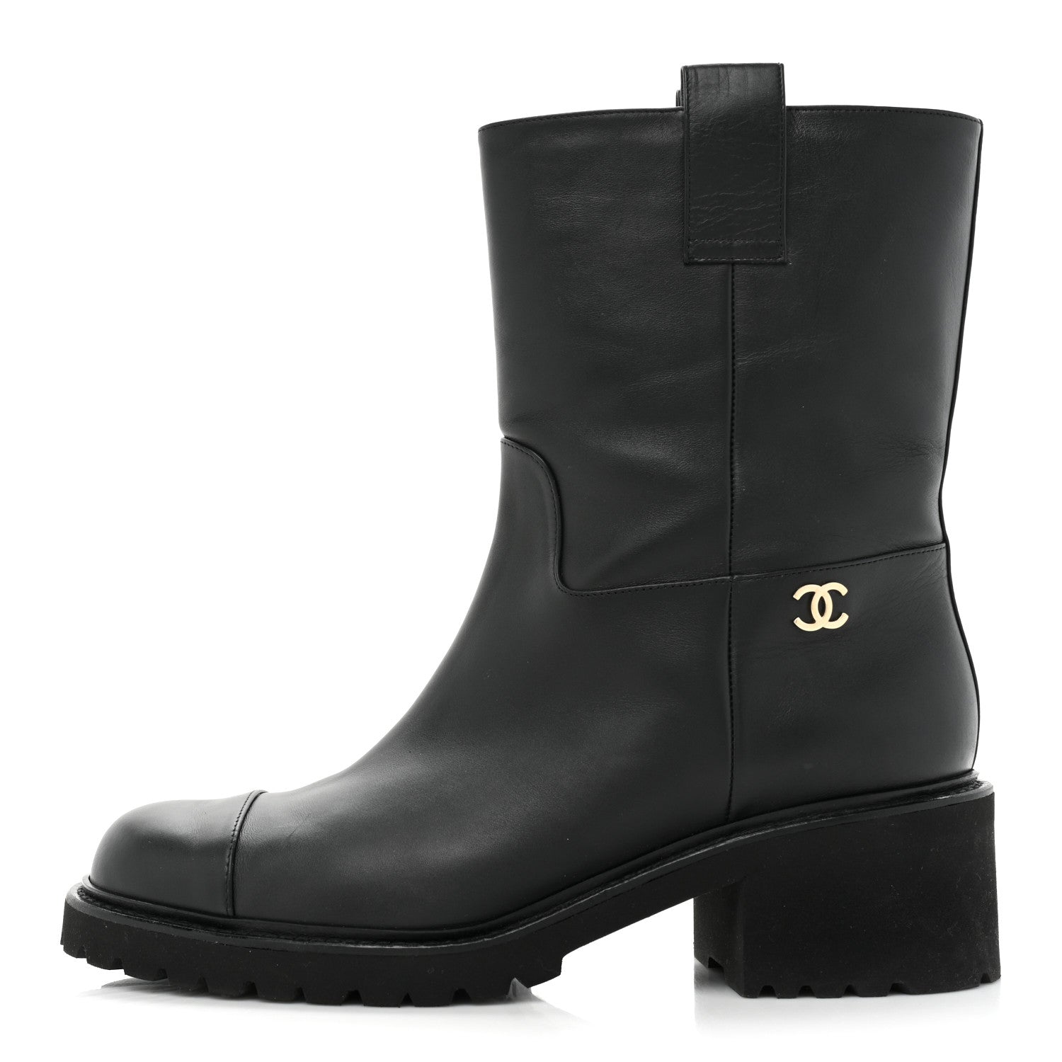 Chanel Calfskin CC Ankle Boots 42 Black 1 of 16