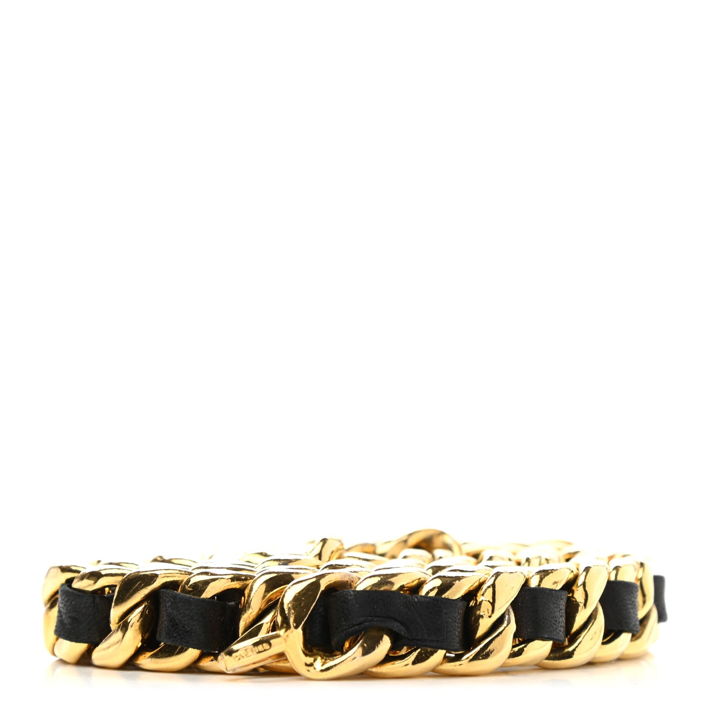Lambskin Chain Strap Black Gold