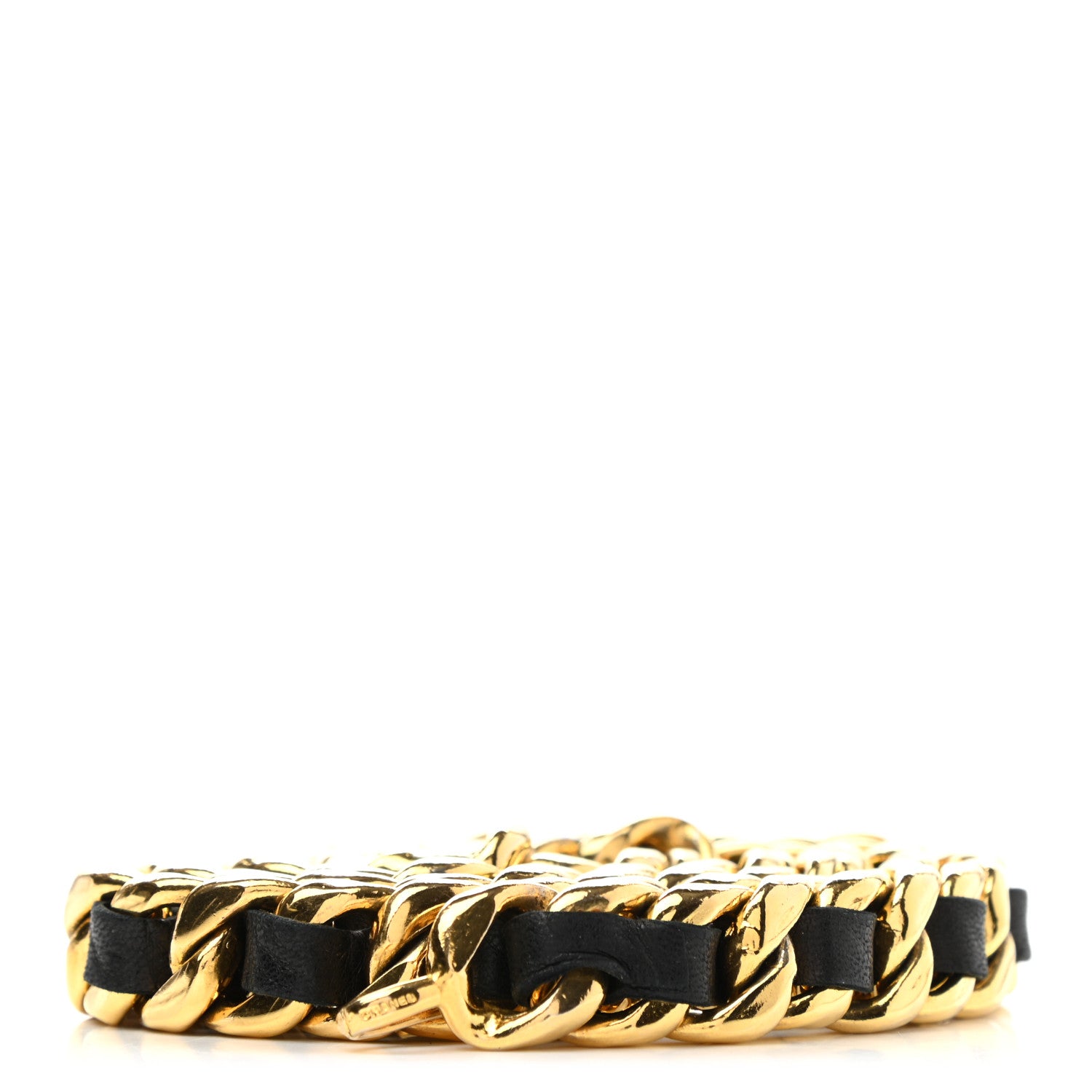 Chanel Lambskin Chain Strap Black Gold 1 of 3