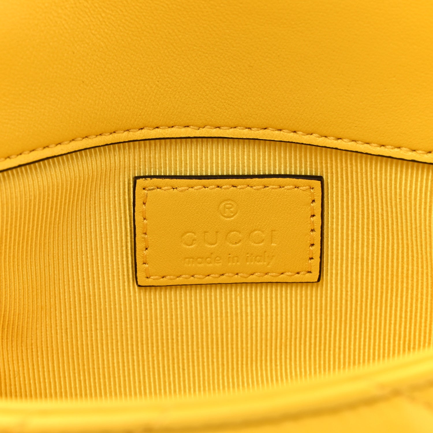Gucci Lambskin Matelasse Mini GG Marmont Shoulder Bag Yellow 6 of 10