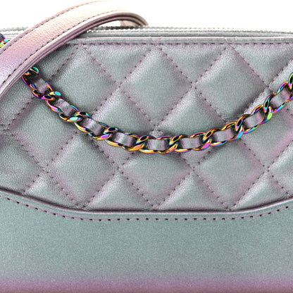 Chanel Iridescent Lambskin Calfskin Quilted Small Gabrielle Clutch With Chain Light Purple 10 of 12
