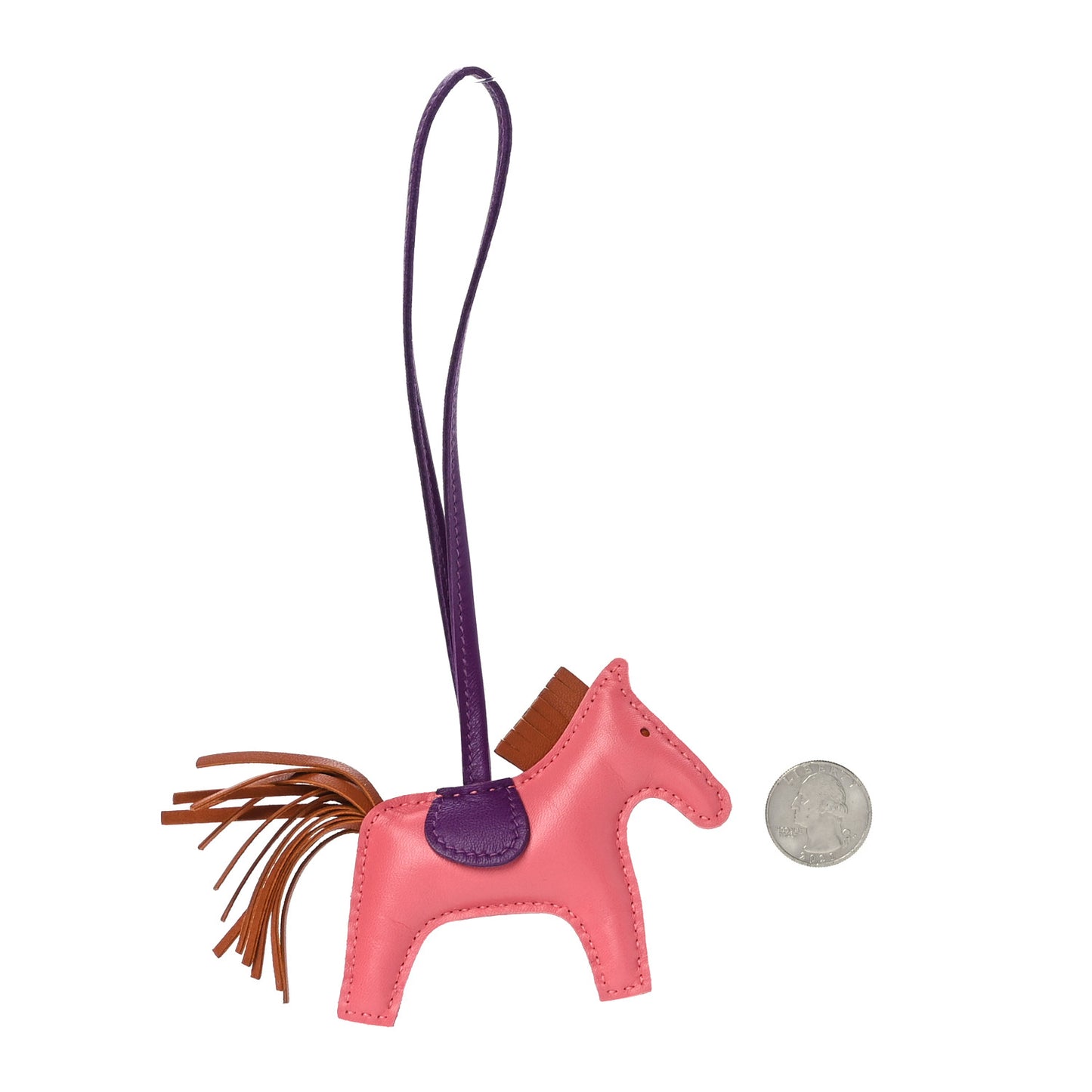 Milo Lambskin Grigri Rodeo Horse Bag Charm PM Rose Azalee Gold Anemone