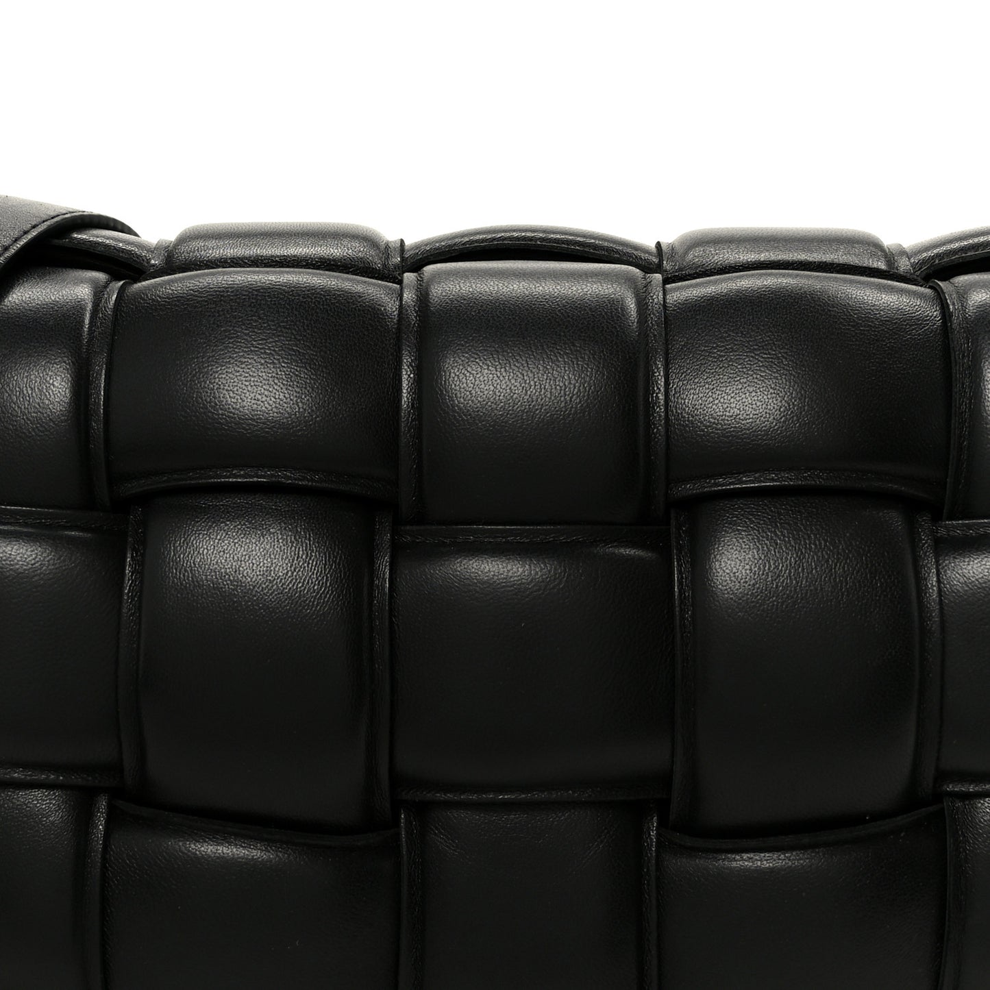 Nappa Maxi Intreccio Padded Cassette Crossbody Bag Black