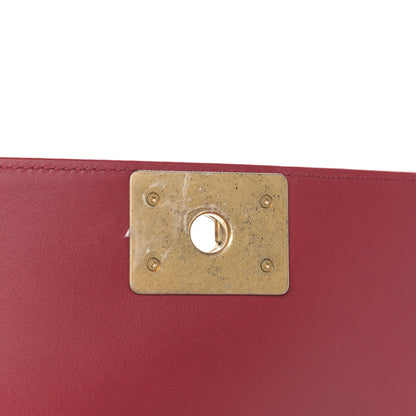 Chanel Calfskin Medium Boy Logo Top Handle Flap Red 11 of 11