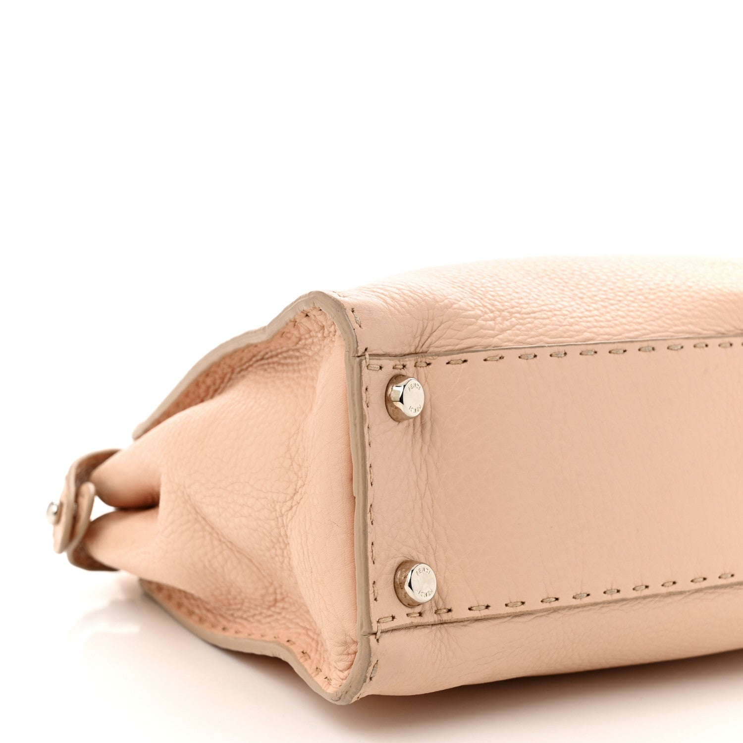 Fendi Cuoio Romano Selleria Bi-Color Medium Peekaboo Iconic Satchel Rosa Plaster Pesca 10 of 16