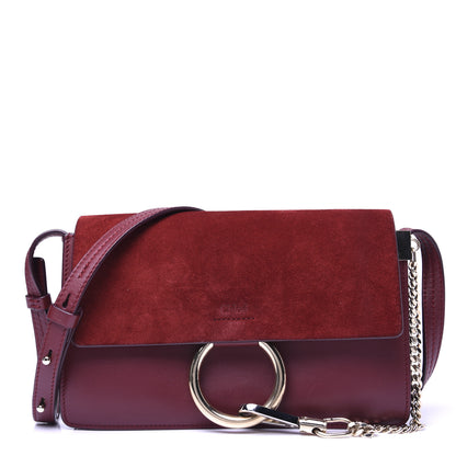 Chloe Suede Calfskin Small Faye Shoulder Bag Plum Purple 1 of 14