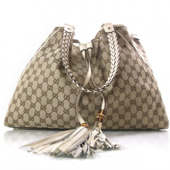 Gucci Monogram Peggy Braided Handles Tote 1 of 11