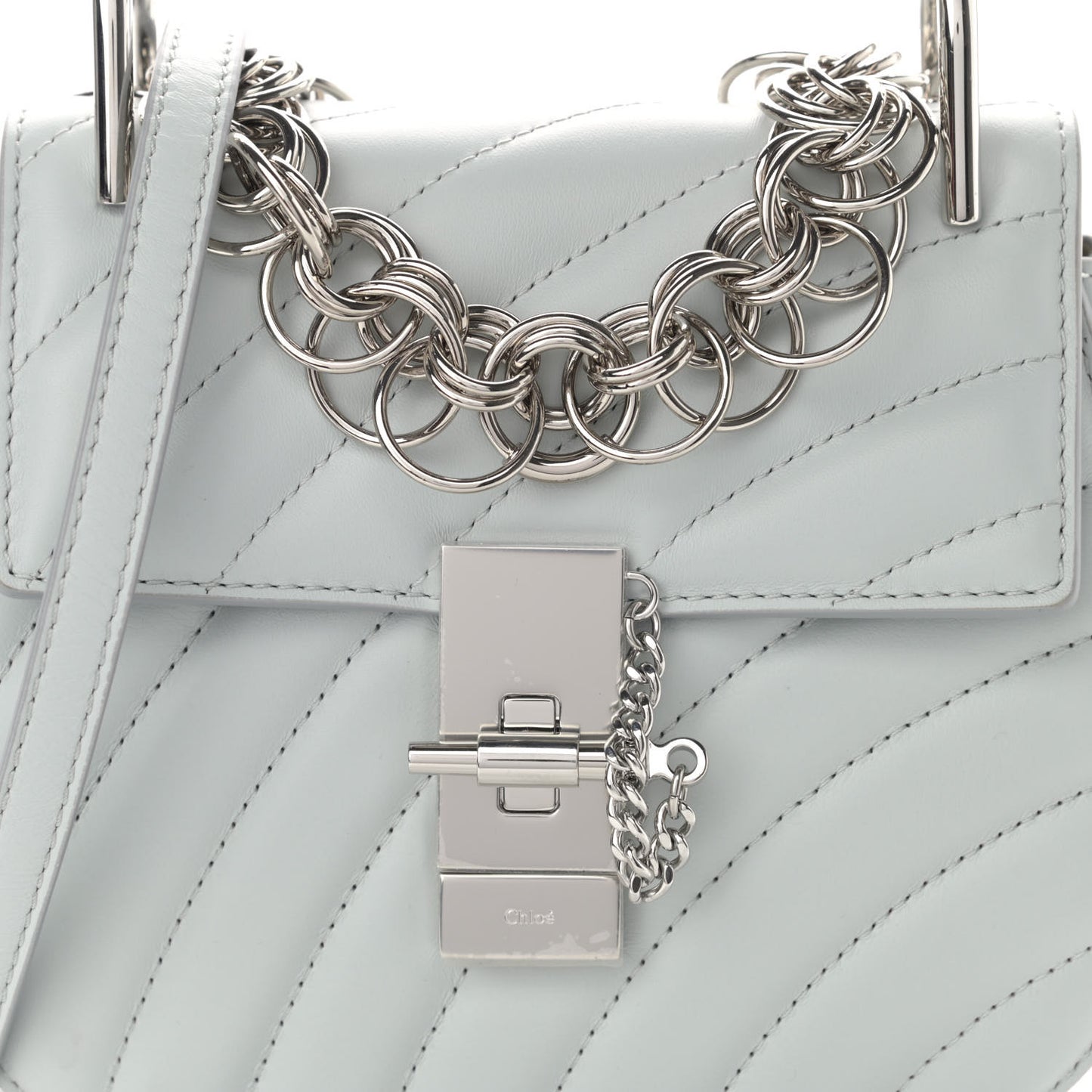 Calfskin Quilted Mini Drew Bijou Shoulder Bag Airy Grey