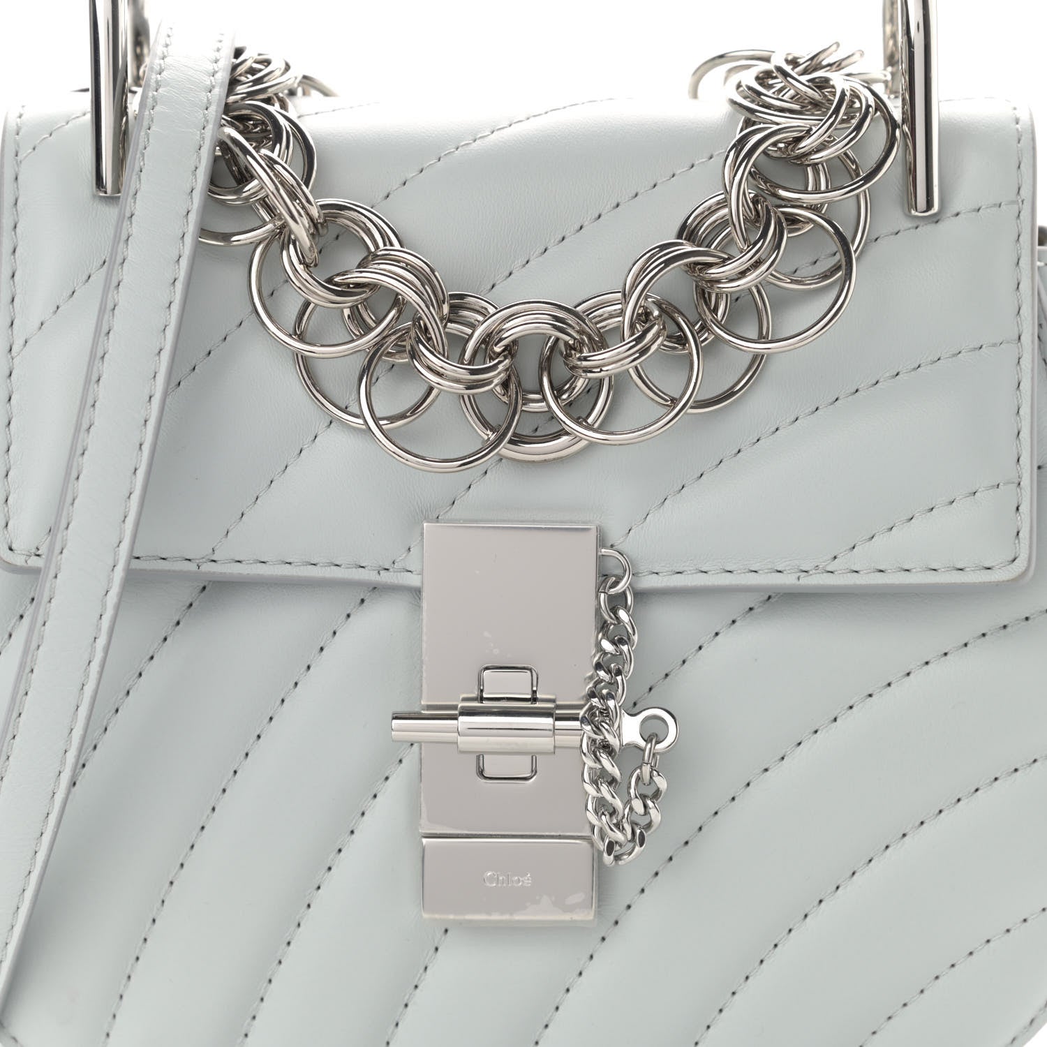Chloe Calfskin Quilted Mini Drew Bijou Shoulder Bag Airy Grey 9 of 11