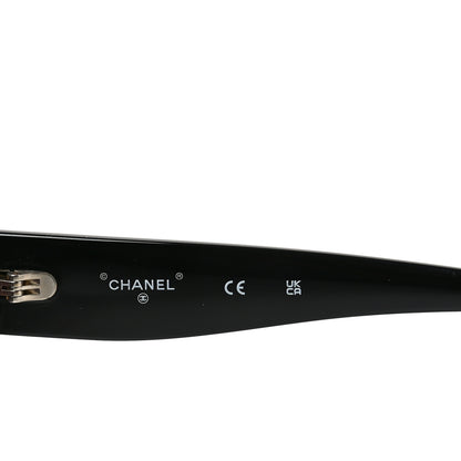 Chanel Acetate Rectangle Logo Sunglasses 71506A Black Gold 6 of 7