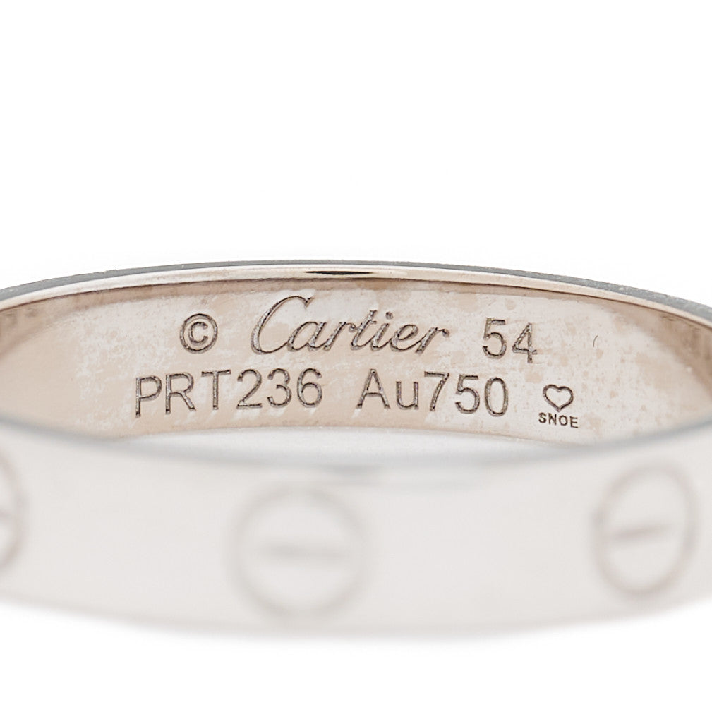 Cartier 18K White Gold 3.5mm LOVE Wedding Band Ring 54 7 4 of 5