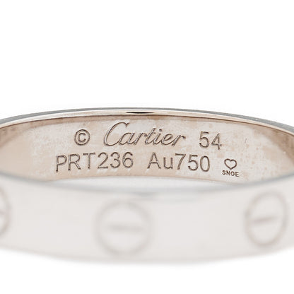 Cartier 18K White Gold 3.5mm LOVE Wedding Band Ring 54 7 4 of 5