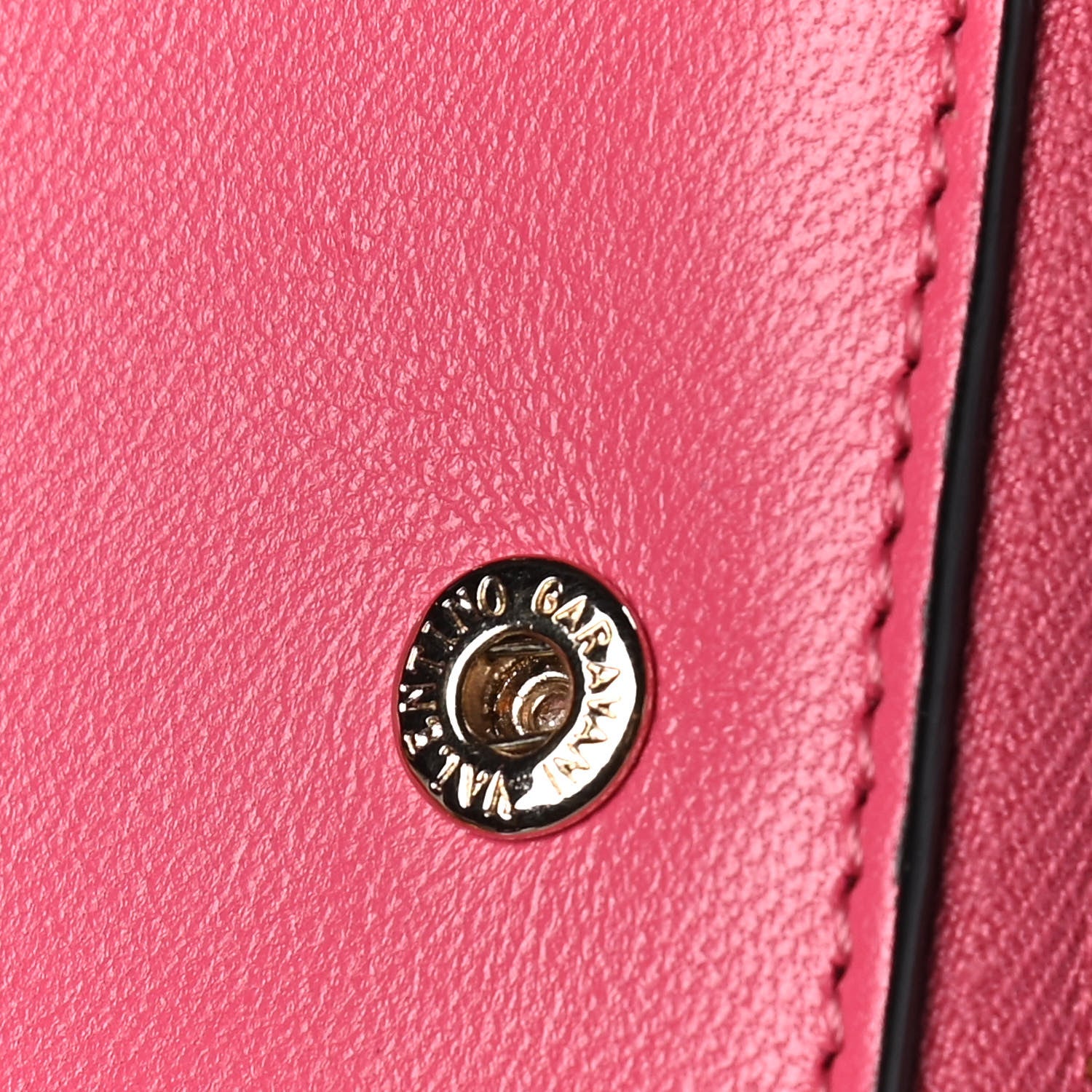 Valentino Garavani Nappa Rockstud Spike Compact Zip Around Wallet Shadow Pink 8 of 23