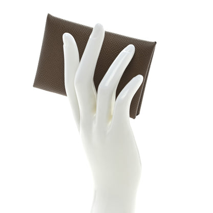 Hermes Epsom Calvi Card Case Etoupe 2 of 6