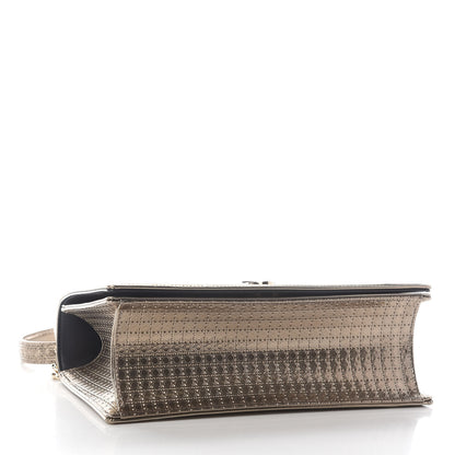 Christian Dior Metallic Patent Micro-Cannage Medium Diorama Flap Bag Gold 4 of 9