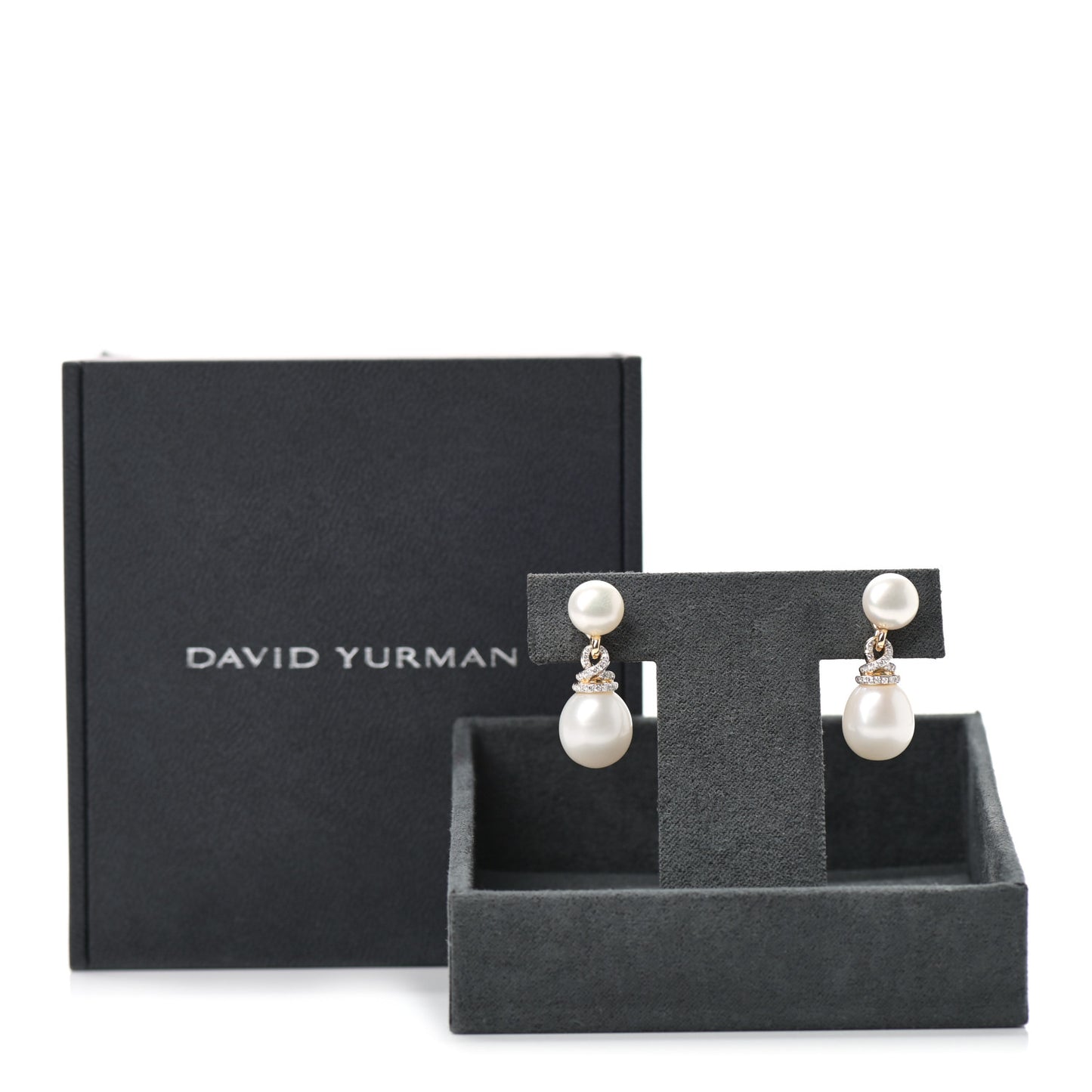 18K Yellow Gold Diamond Pearl Helena Drop Earrings