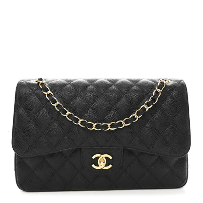 Chanel Caviar Quilted Jumbo Double Flap Black 1 of 10