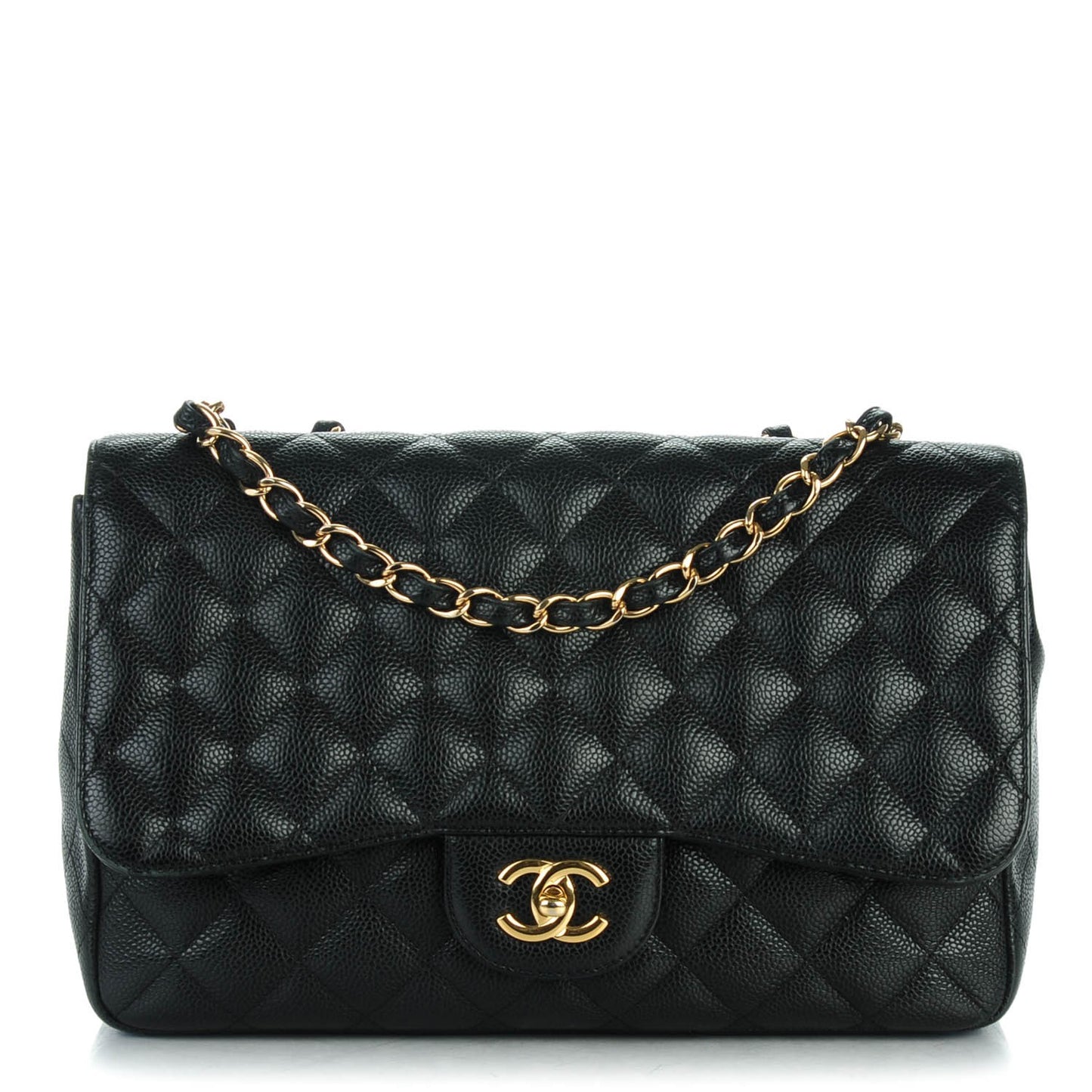 Caviar Quilted Jumbo Single Flap Black