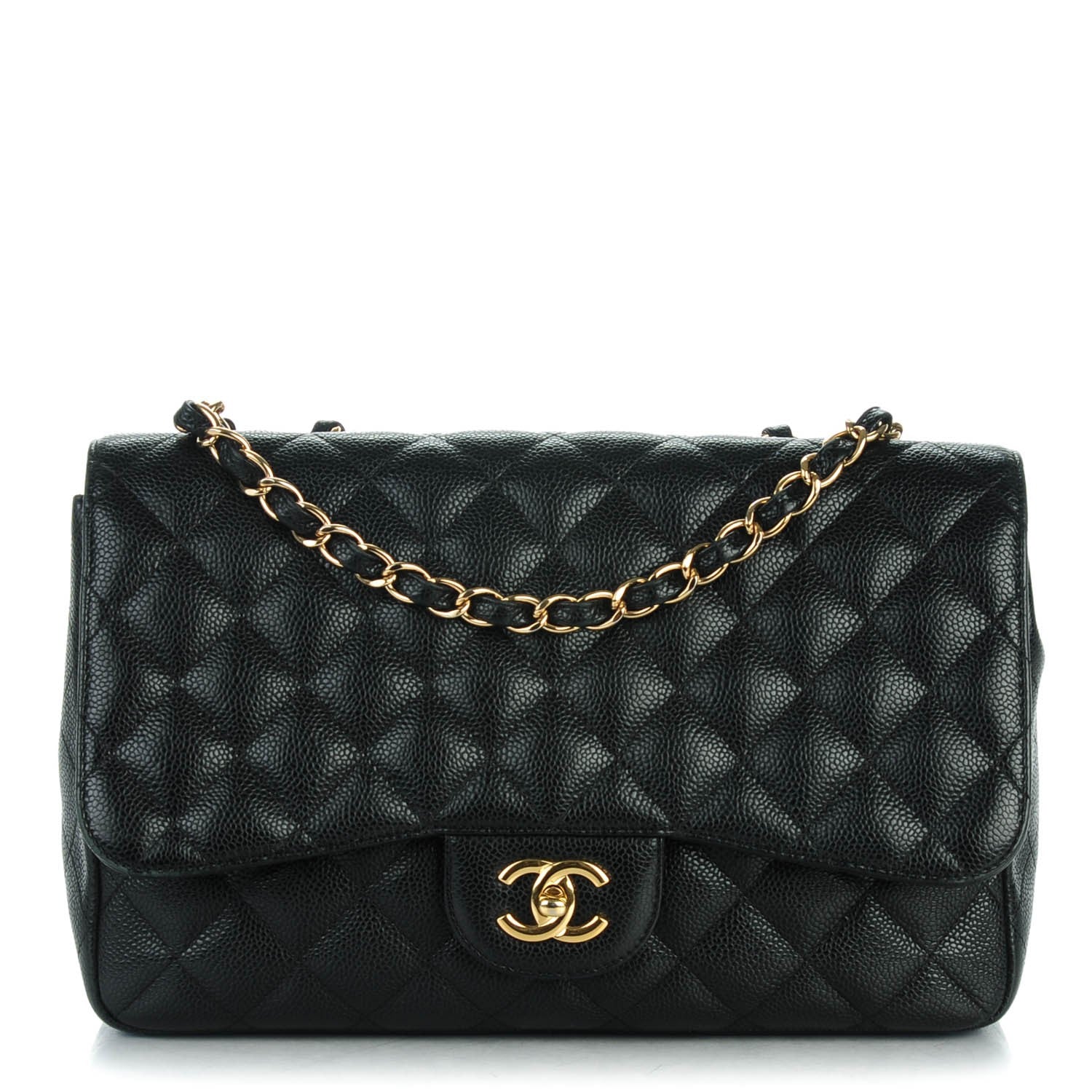 Chanel Caviar Quilted Jumbo Single Flap Black 1 of 8
