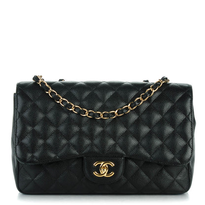 Chanel Caviar Quilted Jumbo Single Flap Black 1 of 8