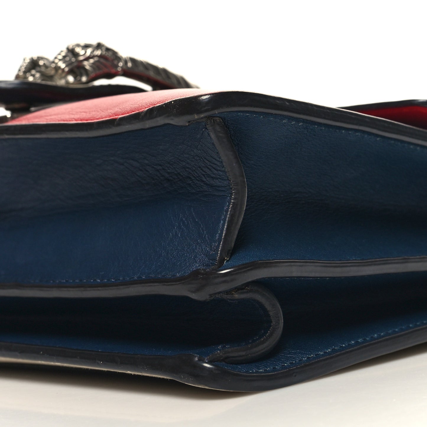 Calfskin Panther Embroidered Medium Dionysus Shoulder Bag White Blue Hibiscus Red