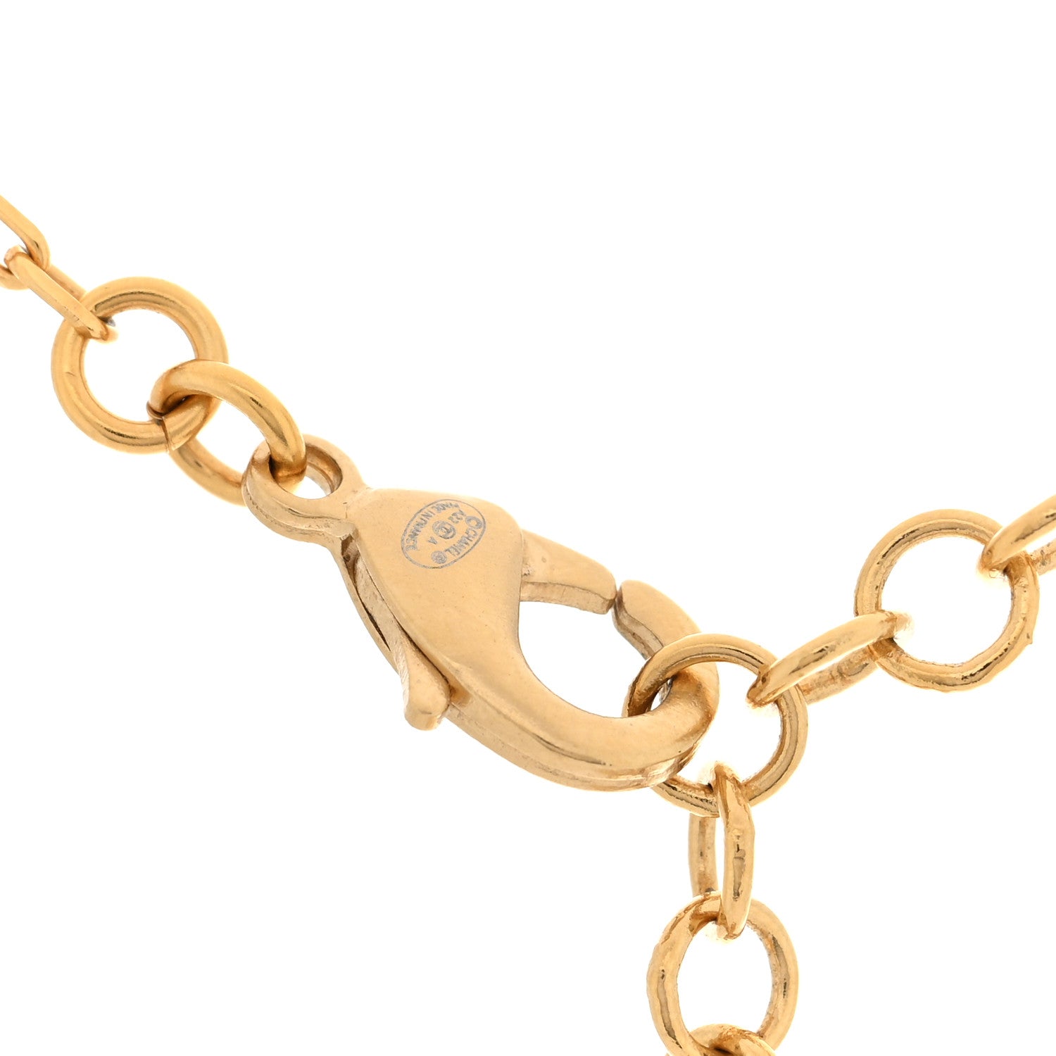 Chanel Crystal Metal CC Round Pendant Necklace Gold 4 of 5