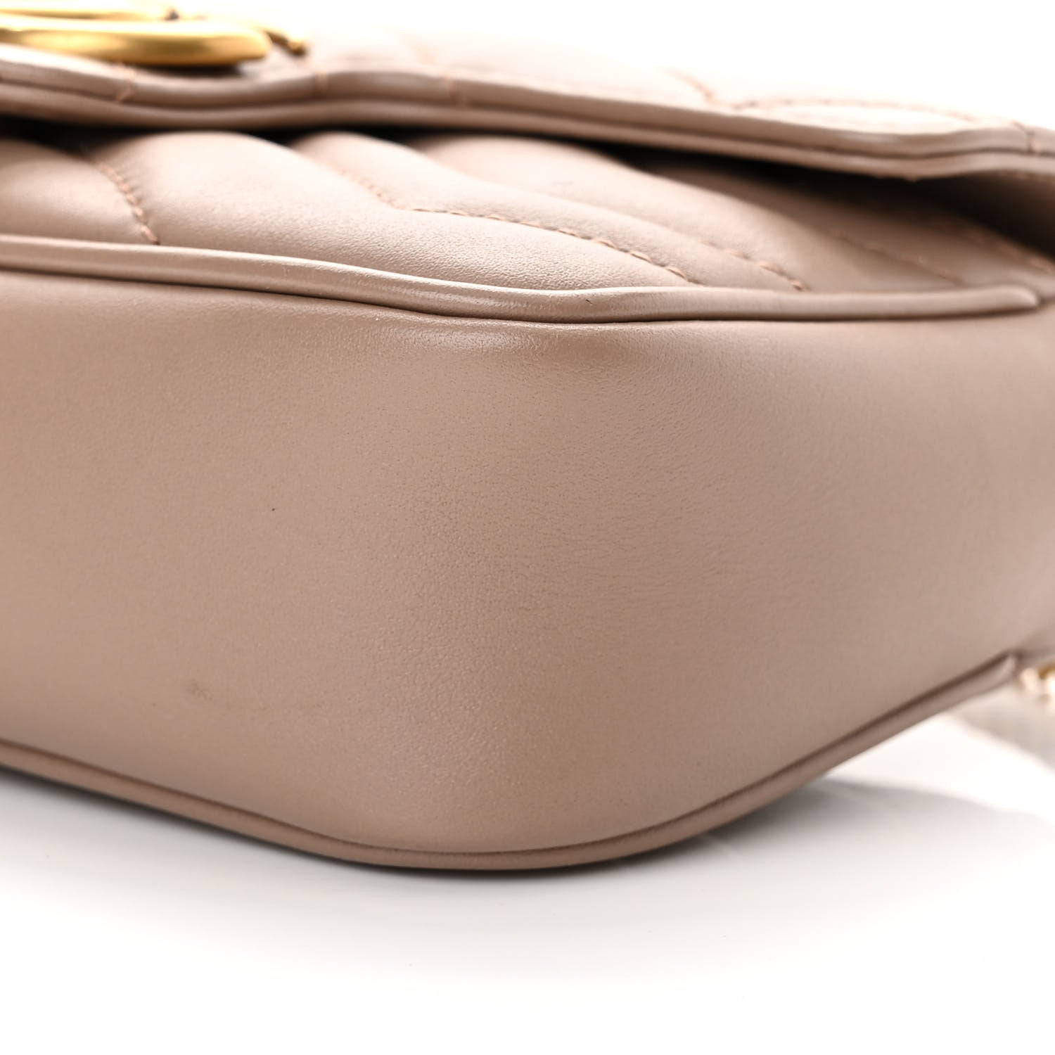 Gucci Calfskin Matelasse Super Mini GG Marmont Shoulder Bag Porcelain Rose 10 of 17