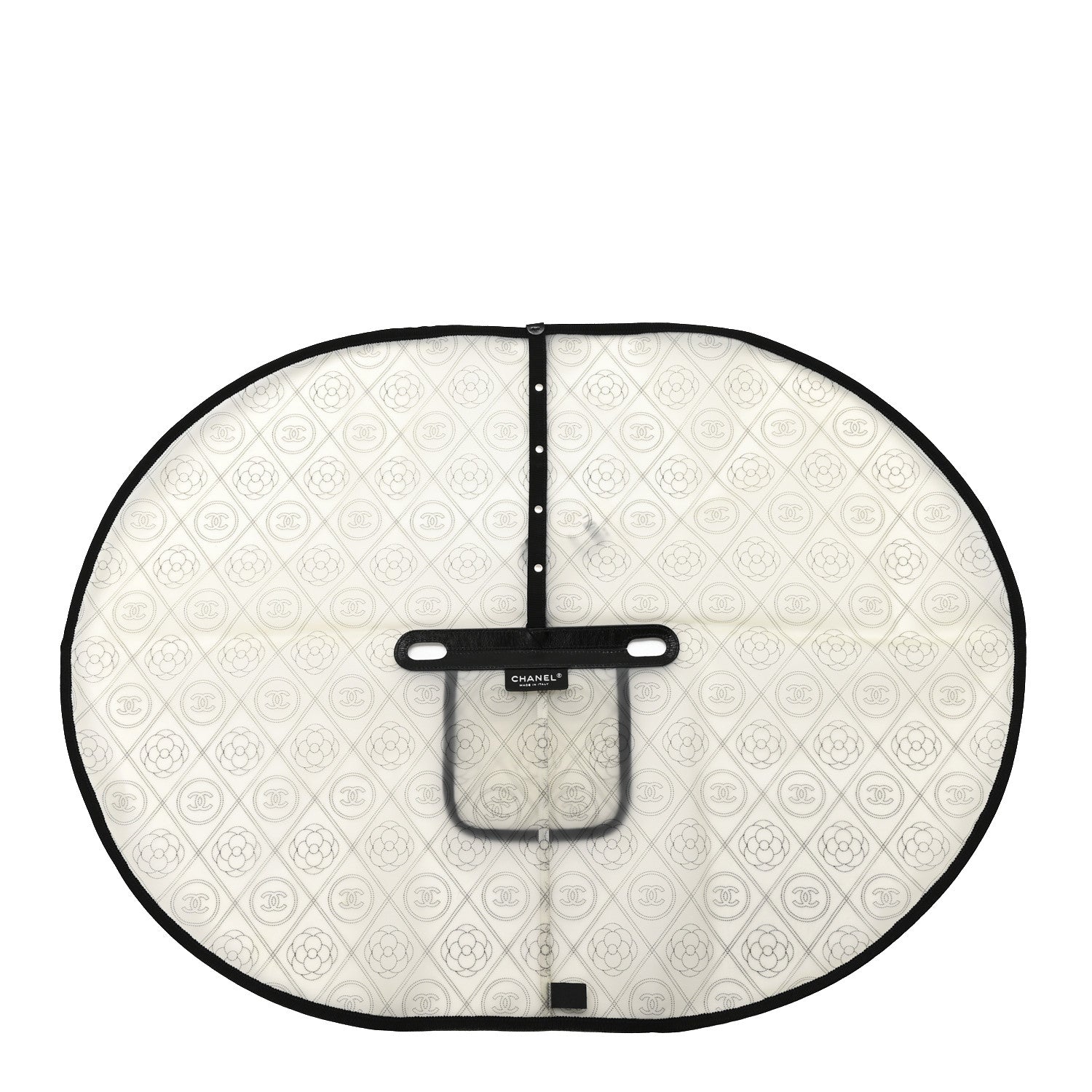 Chanel PVC Calfskin Coco Bag Raincoat White Black 3 of 6
