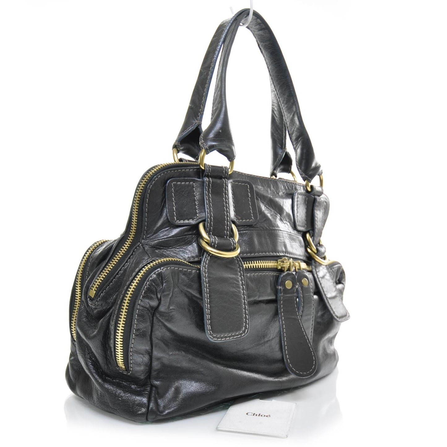 Leather Quilted Large Bay Tote Black